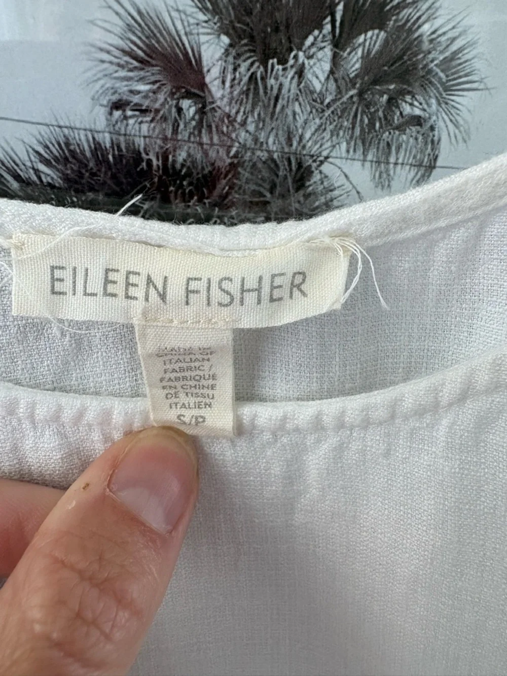 Eileen Fisher White Linen Blend Sleeveless Tie Waist Midi Dress S/P - Picture 2 of 5